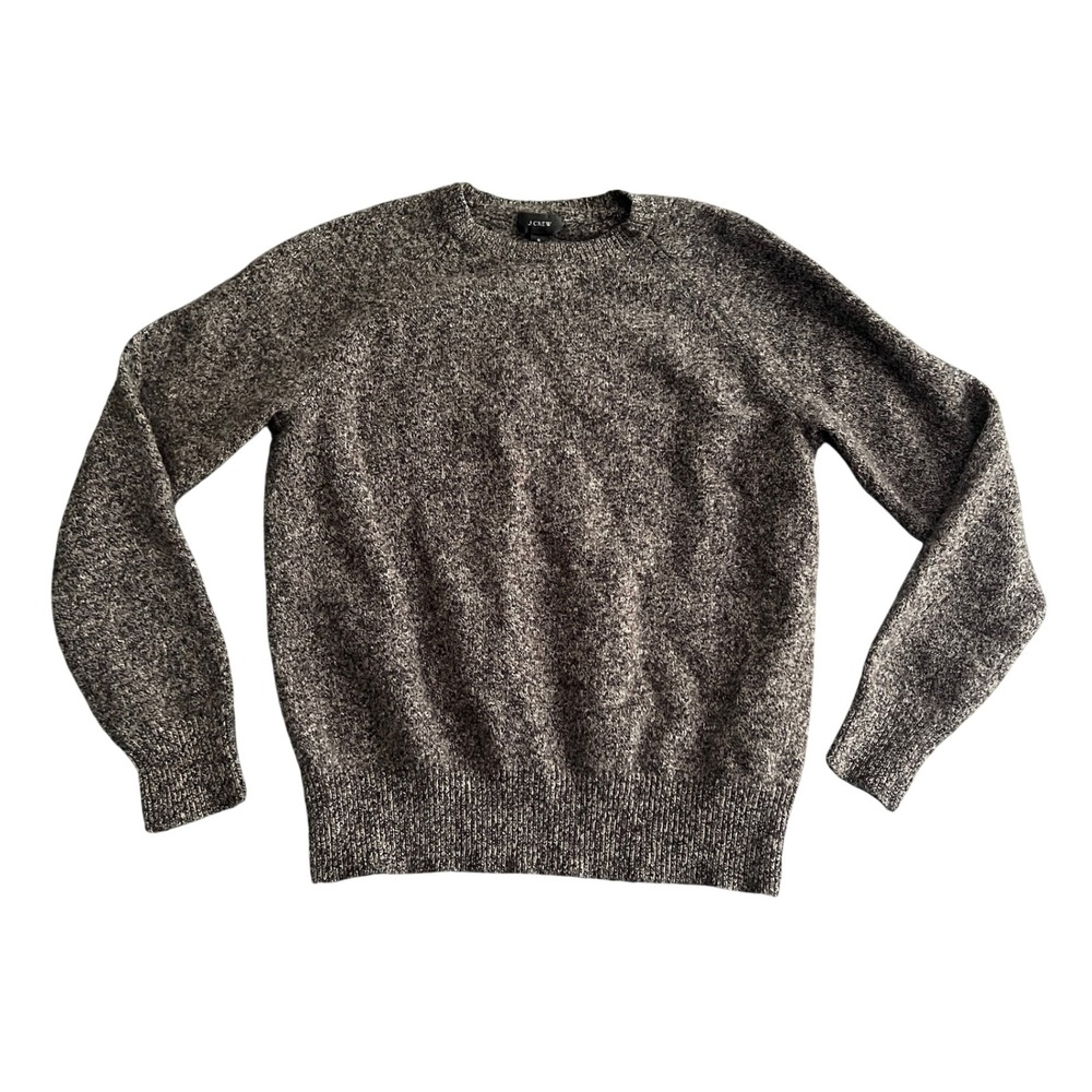 J.Crew Women's Small Charcoal Grey Marl 100% Lambs Wool Raglan‎ Sweater E0786